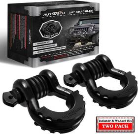 Msk001a Autmatch D Ring Shackle 3/4 Inch Shackles 2 Pack Black
