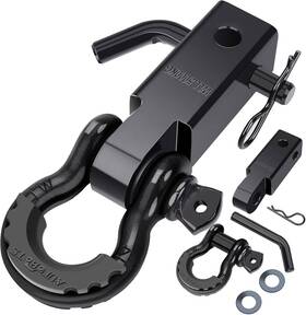 Autobots 713929547449 Shackle Hitch Receiver 2 Inch 45 000 Lbs Break Strength Black-black