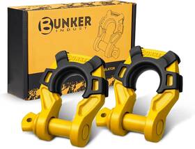 Bunker Indust Bi-shackle-y-frd 2 3/4 Inch D Ring Shackle With 7/8 Pin Yellow Tow Shackles