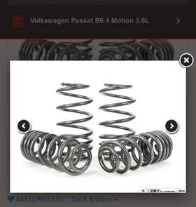 54760-6 H&r Sport Lowering Springs Kit For 06-10 Vw Passat Wagon 4motion -1.2 Inch /-1.2