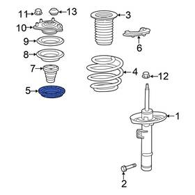 51402tbaa02 Honda Oe For Civic 17-21 Front Right Upper Coil Spring Insulator