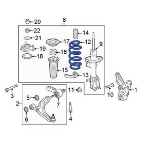51406szaa04 Honda Oe For Pilot 2009-2011 Front Left Coil Spring