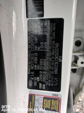 55350g5200 Kia Air/coil Spring Rear Vin C 8th Digit Hev Fits 17-22 Niro 11290490