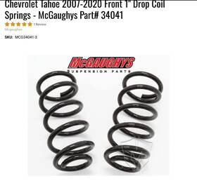 34041 Mcgaughys Chevrolet Tahoe 2007-2020 Front 1 Inch Drop Coil Springs - Part#