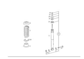 202-324-21-04 Mercedes-benz Genuine Rear Spring