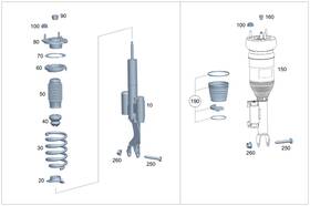 205-321-03-04-64 Mercedes-benz Genuine Helical Spring