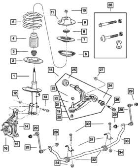 05006709ab Mopar Genuine Front Coil Spring 5006709ab