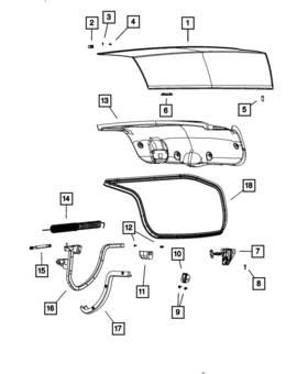 55113694af Mopar Genuine Deck Lid Hinge Spring Left