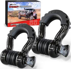 90052b Nilight - 2 Pack 3/4 Inch D-ring Shackle 4.75 Ton 9500 Lbs Black