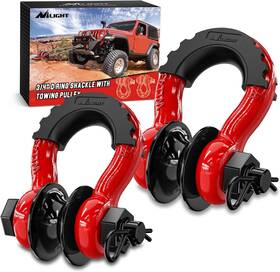 92511-a Nilight 3/4 Inch D Ring Shackle With Towing Pulley Red