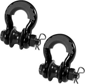 11021055 Pilida 3/4 Inch D Ring Shackle With Upgraded Snatch Blocks 57 000 Lbs 28.5 Ton Black