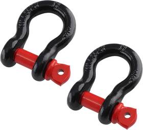 210118 Qjaiune 2pcs 5/8 Inch D Ring Shackle Rugged 19.5 Ton 42990 5/8inch Black