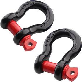 Qjaiune 779296926294 2pcs 1/2 Inch D Ring Shackle Rugged 12 Ton 26 455 1/2inch Black