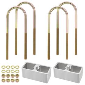 11031060 Racewill 2 Inch Universal Leaf Spring Lowering Block Kit 5 4pc Heavy Duty U-bolts