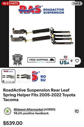 4614-sat Ras Roadactive Suspension Fits Toyota Tacoma 05-23 With Axle Bel
