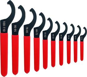 8069 Socpuro 10pcs Coilover Spanner Wrench Set Universal Shock Hook Red