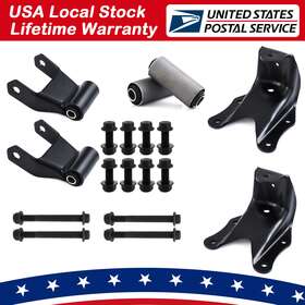567419 Sparkwhiz New Rear Leaf Spring Shackle Bracket Hanger Kit For Ford F150 F250 F350 Bronco