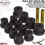 Prothane 7-1012-BL Rear Multi-leaf Spring Eye & Shackle Bushing Kit 70-81 Camaro. Fixed Price $84.99.