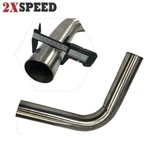 Emusa 2.5" Polished Stainless Steel 90 Degree Bend Pipe Tube Exhaust New Brand. Fixed Price $26.99.
