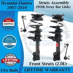 Monroe Oem Front Struts W/sway Bar Links For 2007-2010 Hyundai Elantra 9YR Warr.. Fixed Price $332.67.
