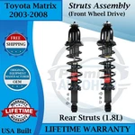Monroe Oem Rear Struts For 2003-2008 Toyota Matrix 2WD Lifetime Warranty. Fixed Price $191.39.