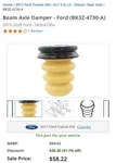 Genuine Ford Beam Axle Damper BK3Z-4730-A. Fixed Price $38.00.