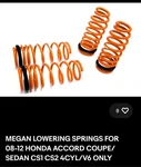 Megan Racing Lowering Springs For 2008-2012 Accord 4 Cyl V6 Coupe/sedan. Fixed Price $150.00.