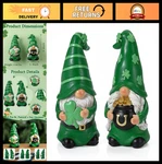 2 Pcs St. Patrick's Day Gnomes - Resin Leprechaun Figurines For Home Decor, Gree. Fixed Price $29.99.