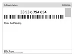Genuine Bmw Rear Coil Spring 33-53-6-794-654 New. Fixed Price $171.52.