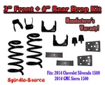 3"/6" Lowering Drop Kit For 2014 Chevrolet Chevy Silverado Gmc Sierra 1500 V8. Fixed Price $210.29.