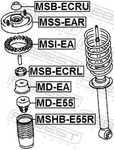 For Febest Msi-ea Rear Spring Top Insert Mitsubishi Legnum Ea,e. Fixed Price $14.82.