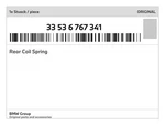 Genuine Bmw Rear Coil Spring 33-53-6-767-341 New. Fixed Price $171.52.