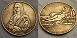 Mona Lisa Silver Coin Leonardo Da Vinci Nude Woman Naked Old Louvre Paris Italy. Fixed Price $20.40.