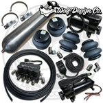 4 Corner Manifold Air Ride Bag Management Kit 5 Gallons Dual Compressors Black. Fixed Price $1520.00.