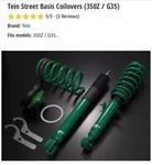 Tein Street Basis Damper Coilovers Kit For 2008-13 Infiniti G37 COUPE/09+ 370Z. Fixed Price $500.00.