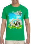 St. Patrick's Day Men's Green Rainbow Angel Kittens Adult T-shirt. Fixed Price $19.99.