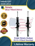 New Oe Front Struts For 2009-2013 Infiniti G37 3.7L Sedan 2WD Lifetime Warranty. Fixed Price $137.96.