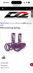 D2 Pro Lowering Springs F/2.0" For 2001-2005 Honda Civic ES1 D-SP-HN-20. Fixed Price $120.00.