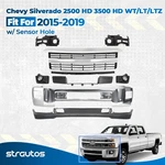 Front Bumper Cover Grille Kit For 2015-2019 Chevy Silverado 2500 3500 Wt/lt/ltz. Fixed Price $837.99.