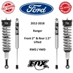 Fox 2.0 Coil-over Shock Set Front 2" Rear 1.5" Fits 12-18 Ford Ranger Rwd / 4WD. Fixed Price $1737.26.