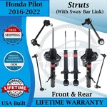 Kyb Oem Front & Rear Struts W/sway Bar Links For 2016-2022 Honda Pilot. Fixed Price $557.00.