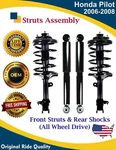Oe Front Struts And Rear Shock For 2006-2008 Honda Pilot 4X4 Lifetime Warranty. Fixed Price $308.92.