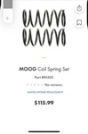 Rear Coil Spring Set For 2004-2008 Chrysler Pacifica 2005 2006 2007 Moog 81403. Fixed Price $88.00.