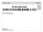 Genuine Bmw Front Coil Spring 31-33-6-872-340 New. Fixed Price $178.79.