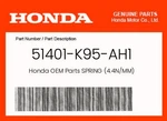Honda Genuine Spring (4.4N/MM) 51401-K95-AH1. Fixed Price $70.29.