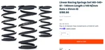 Ast Linear Racing Springs Set 140-140 140MM Length 61MM Id 14KG/MM Rate. Fixed Price $40.00.